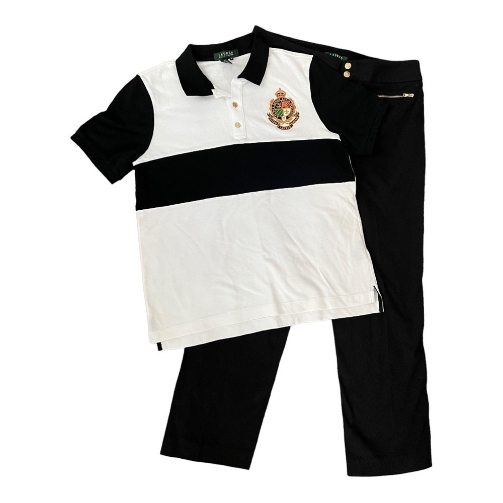 Lauren Ralph Lauren vintage polo and pants set womens shirt M‎ pants 10 P